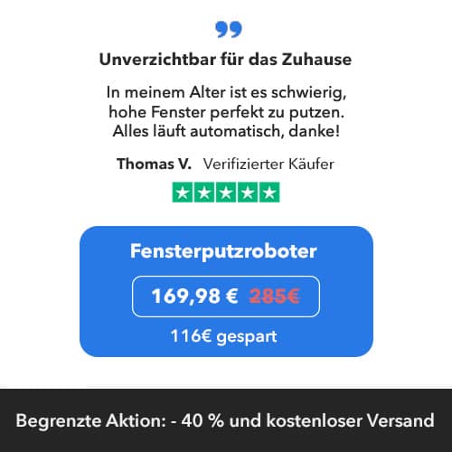 Werbeanzeige für Fensterputzroboter